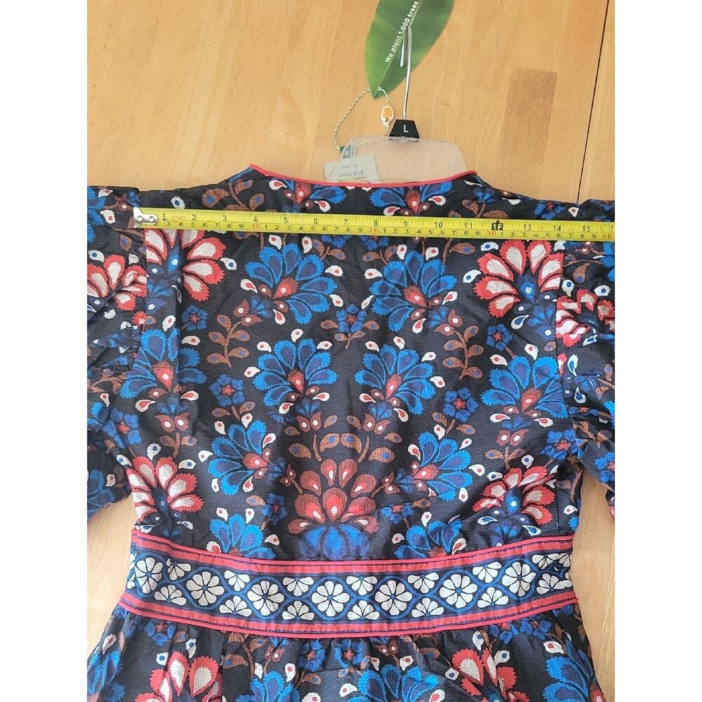 FARM Rio Black Latina Scarf Puff Sleeve Mini Dress - Picture 10 of 11